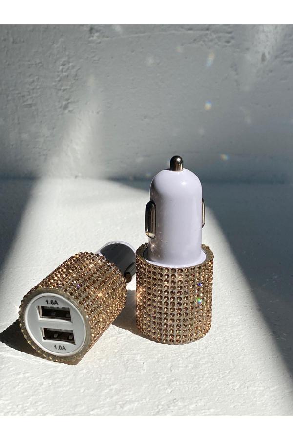 Tasarım Arabam Atike Elif Akın Gold  Araç Çakmaklık Şarj Cihazı - Image 1