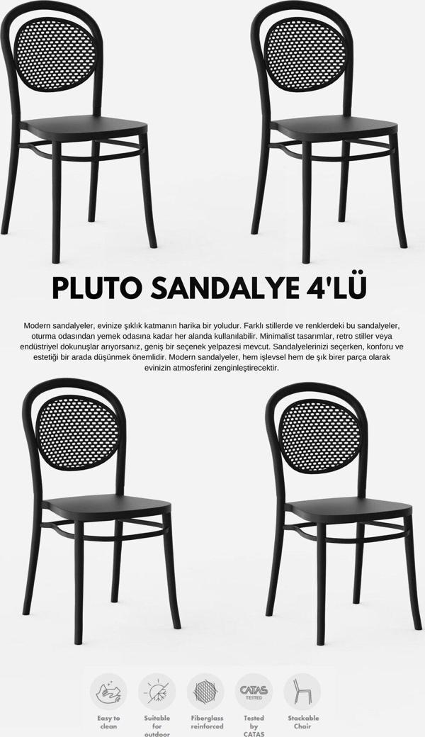 PLUTO LÜX CAFE &  RESTAURANT  SANDALYESİ 4 Lü Set - Image 1