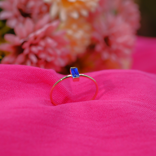 Gümüş Tektaş Yüzük- Safir Tektaş Yüzük - Image 1