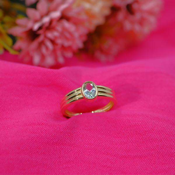 Ajda yüzük Su Yeşili 925 Ayar 1,00 ct Gümüş Yüzük - Image 1