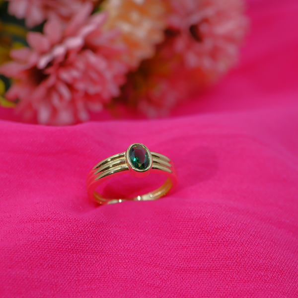 Ajda yüzük Zümrüt Yüzük 925 Ayar 1,00 ct Gümüş Yüzük - Image 1