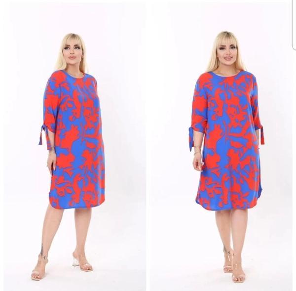 Kadın Büyük Beden Kol Bağlama Detaylı Elbise - Image 1