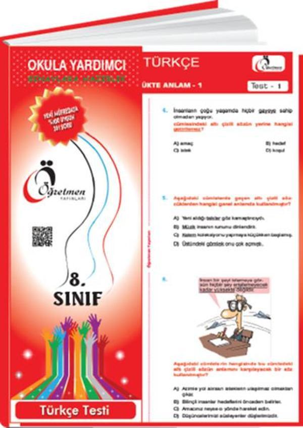8. Sınıf Okula Yardımcı ve Sınavlara Hazırlık Türkçe Testi - Öğretmen Yayınları - Image 1