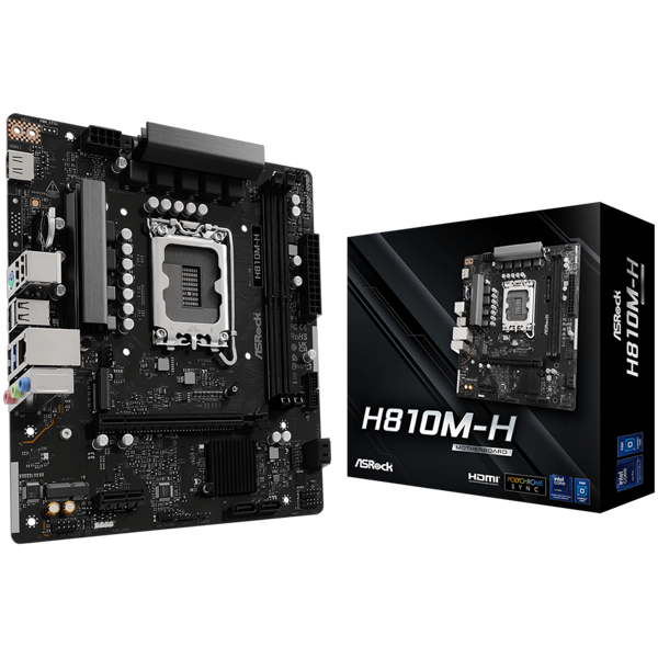 ASROCK H810M-H 6400MHz DDR5 Soket 1851 M.2 USB 3.2 HDMI mATX Anakart - Image 1