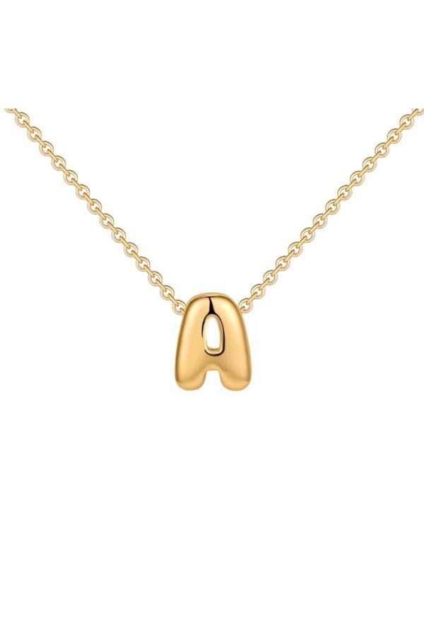 Karem Jewellery Minik Balon Harf Kolye 14K Gold Kaplam Kadın Aksesuar Hediye Kişiye Özel Isim Yazılabilir - Image 1
