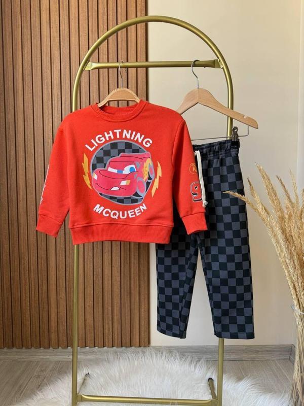 LUCCO ERKEK ÇOCUK ŞİMŞEK MODELLİ 3 İPLİK ŞARDONSUZ EŞOFMAN TAKIMI - Image 1