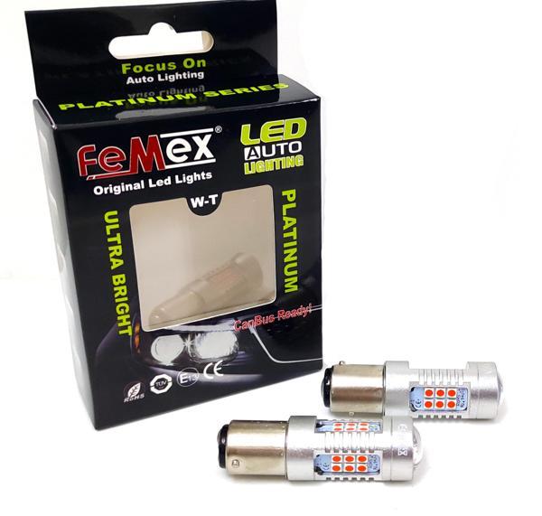 FEMEX Platinum P21W-1156 Tek Duy Led Ampul Kırmızı Mercekli - Image 1