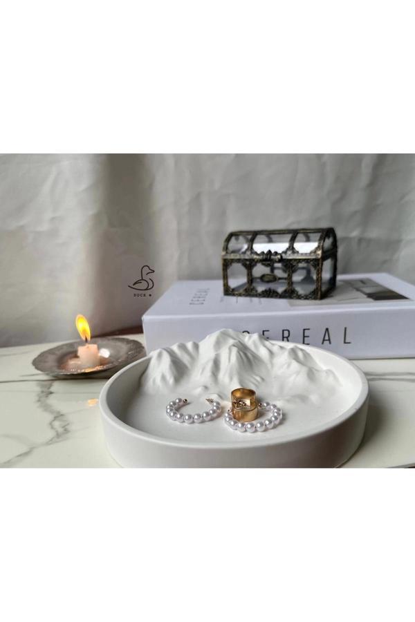 Dağ Görünümlü 3D Taş Tozu Dekoratif Tabak - Image 1