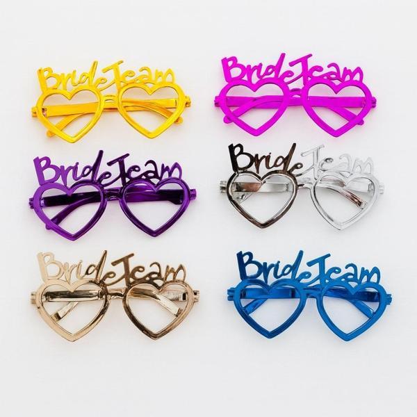 Kalpli Bride Team Gözlük Seti 6 Renk - Kına & Düğün Partileri İçin - Image 1
