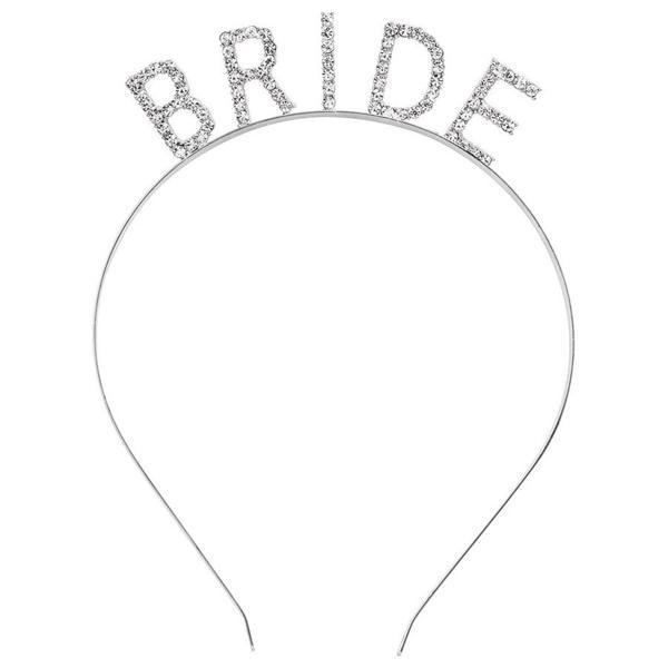 Gümüş Renk Bekarlığa Veda Kristal Taş Bride Tacı İthal 16x10 cm - Image 1