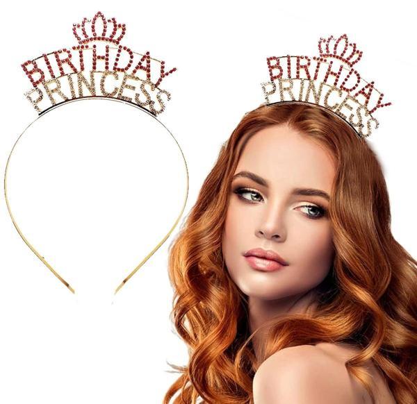 Birthday Princess Kristal Taç – Altın Kaplama - Image 1