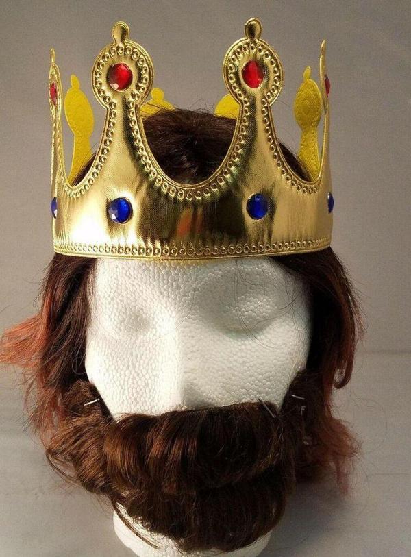 Altın Renk Kumaş Malzemeden İmal Çocuk Kral Tacı 57 cm - Image 1