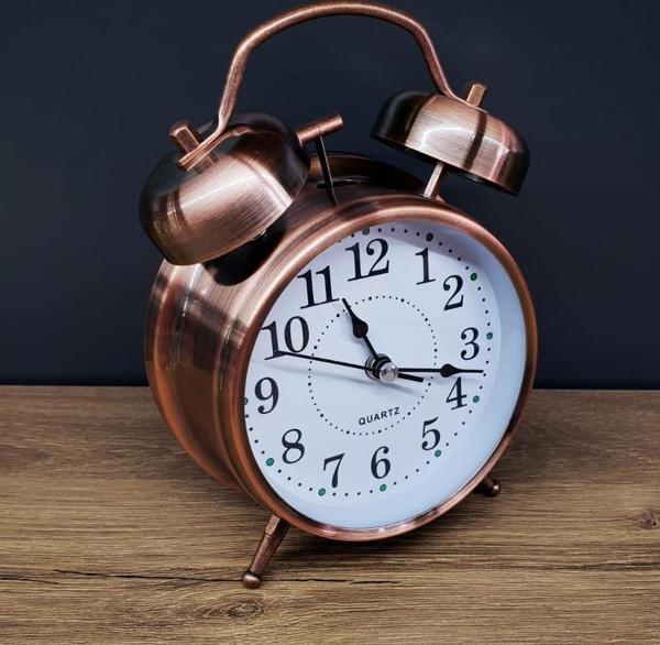 Büyük Boy Metal Bakır Çalar Saat - Image 1