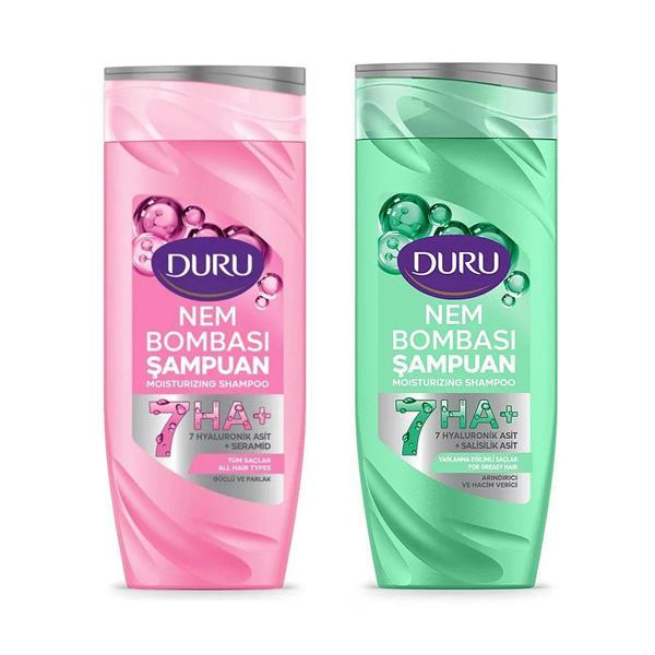 Duru Nem Bombası Şampuan Tüm Saçlar İçin ve Yağlanmış Saçlar 400 ml 2 li Set - Image 1
