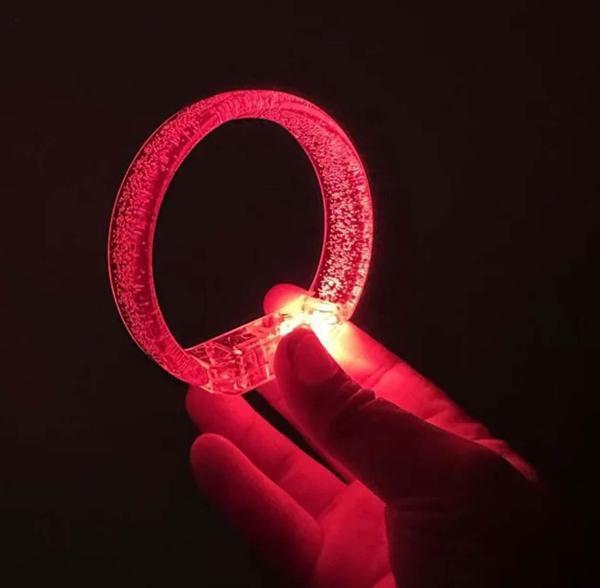 Kırmızı Led Işıklı Baskı Yapılabilen Pilli Bileklik Bilezik 1,5 cm Genişlik - Image 1