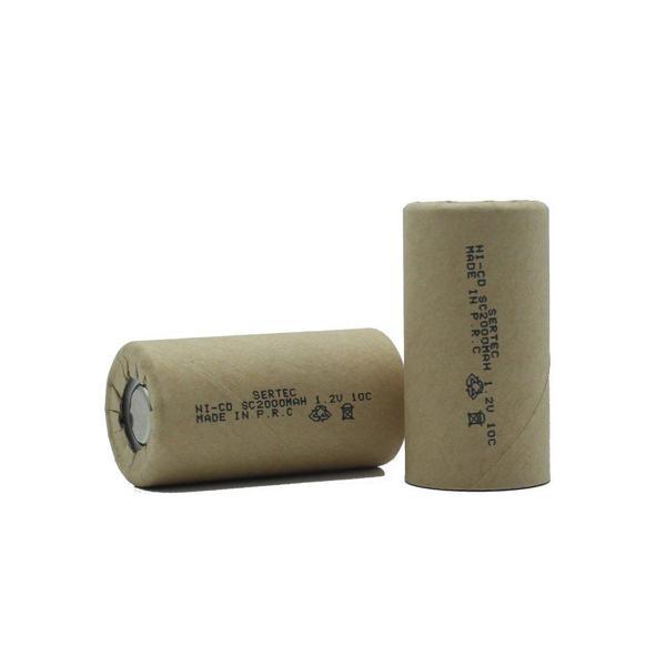 1.2V Ni-Cd SC 2000 Mah Kağıt Şarjlı Pil 10C Başsız/Flat Head - Image 1
