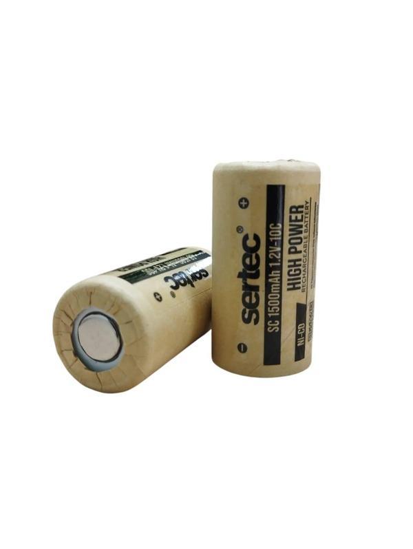1.2V Ni-Cd SC 1500 Mah Kağıt Şarjlı Pil 10C (Başsız/Flat Head) - Image 1