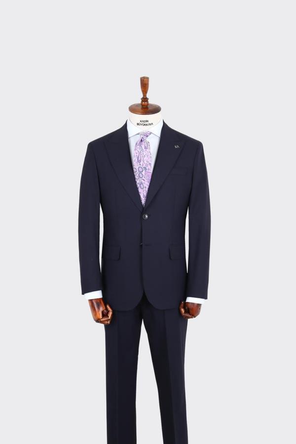 Kırlangıç Yaka İki Düğmeli Erkek Takım Elbise-KAX1380S - Image 1