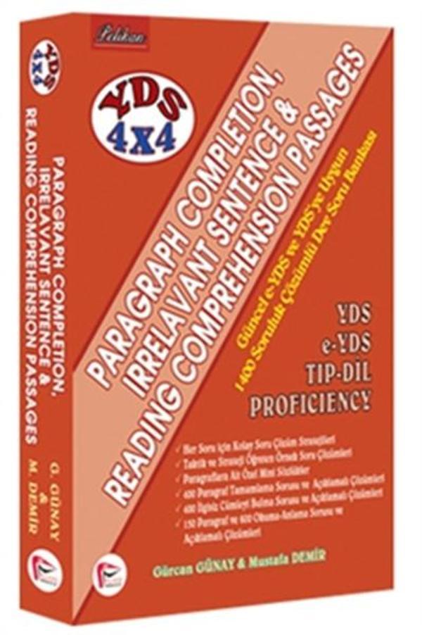 YDS 4X4 Set 2. Kitap - Paragraph Completion Irrelevant Sentence & Reading Comprehension Passages - Pelikan Yayınları - Image 1