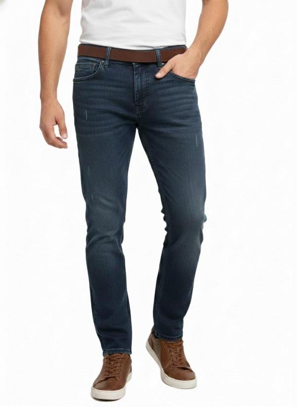 Erkek Silim Fit Jeans Tırnak Eskitme Model Pantolon 311 BGL-ST04975 - Image 1