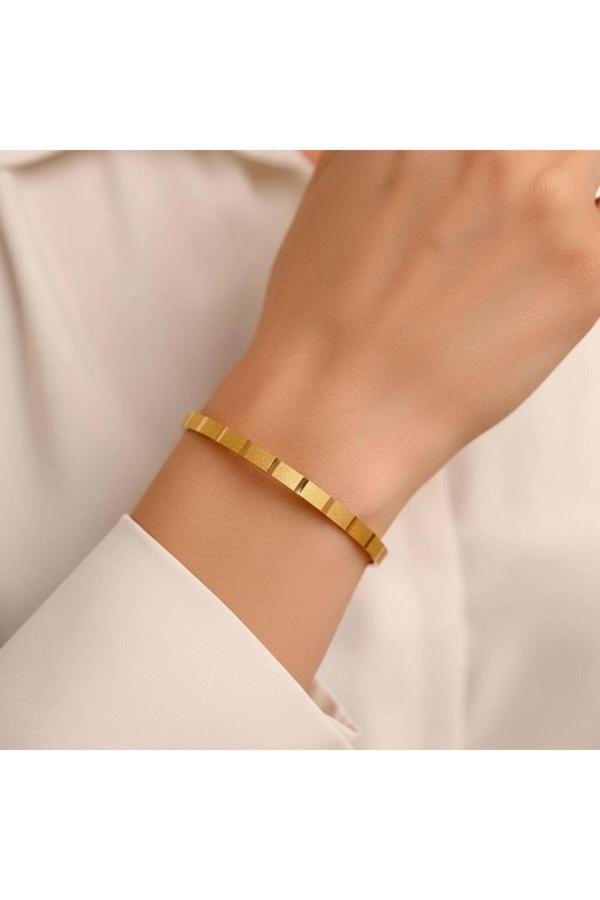 Kuyumcu Nurettin 20 gr (GRAM) Çizgili Çöp Bilezik 22 Ayar Altın Yatırımlık işçiliksiz