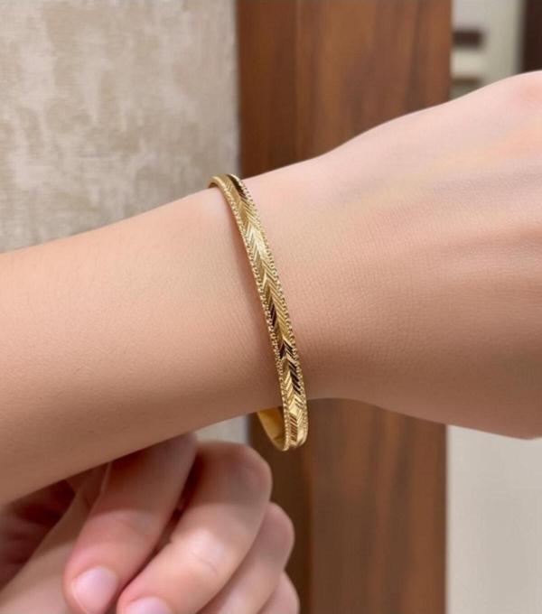 Kuyumcu Nurettin 15 gr (GRAM) Dorika Desenli Başak Bilezik 22 Ayar Altın Yatırımlık İşçiliksiz