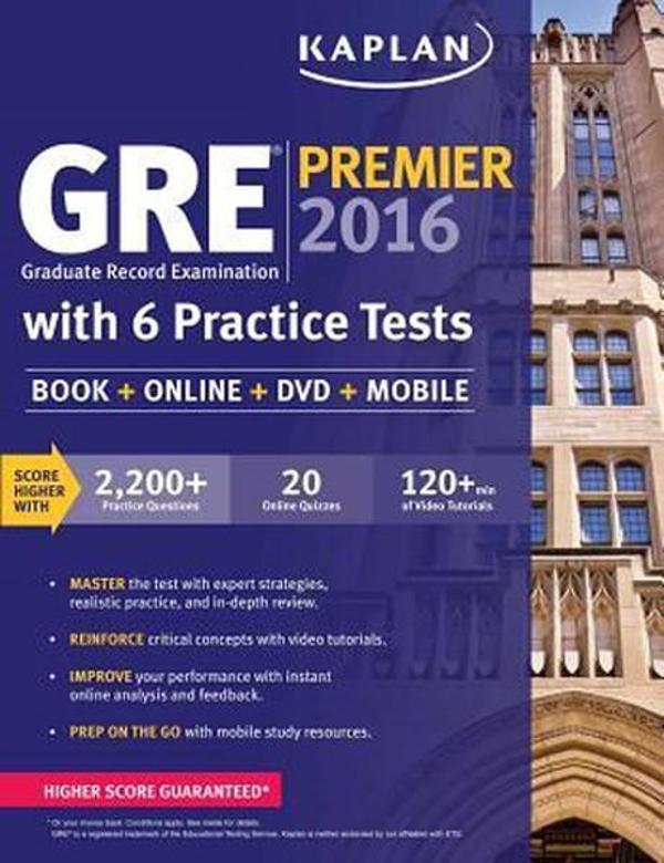 GRE  Premier 2016 with 6 Practice Tests - Kaplan - Image 1