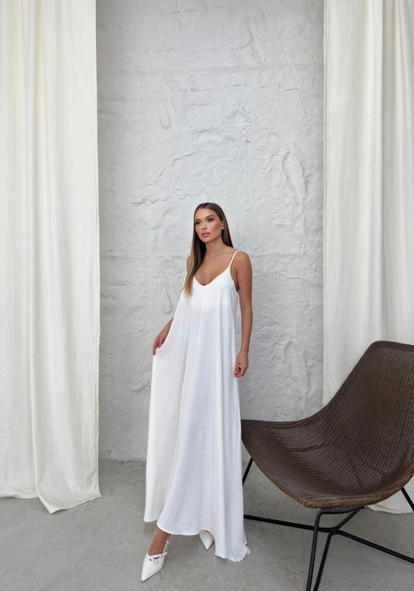 BİÇOMİ Aerobin uzun elbise beyaz pt - Image 1