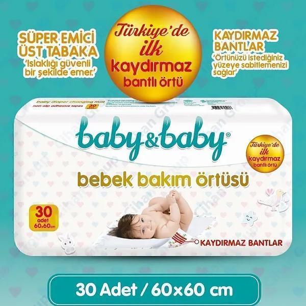 Baby Baby Bebek Bakım Örtüsü 60x60 cm Alt Açma Bezi 30 lu - Image 1