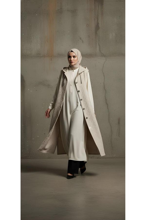 ZİNCİR DETAYLI TESETTÜR KAPİTONE YELEK - Image 1