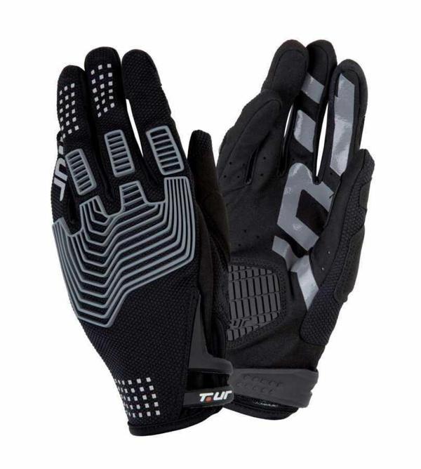 T.Tur G-Three Korumalı Soft Motosiklet Eldiveni Siyah - Image 1