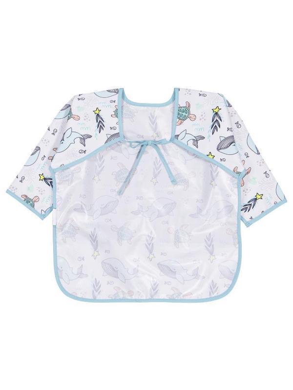 Civil Baby Kaplumabağa ve Balina Empirme Mama Önlüğü - Ekru Standart - Image 1