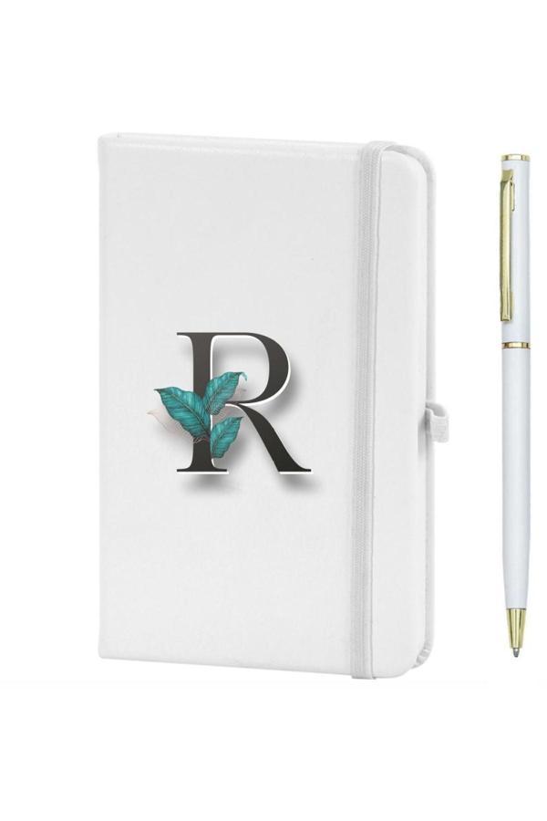 R Harfi Çiçek Baskılı Defter - Image 1