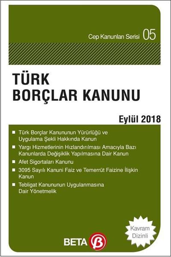 Türk Borçlar Kanunu 2018 - Beta Yayınları - Image 1