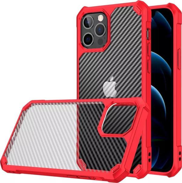 Teknomoda Apple Iphone 13 Pro Kılıf Şeffaf Karbon Desen Korumalı Kapak - Image 1