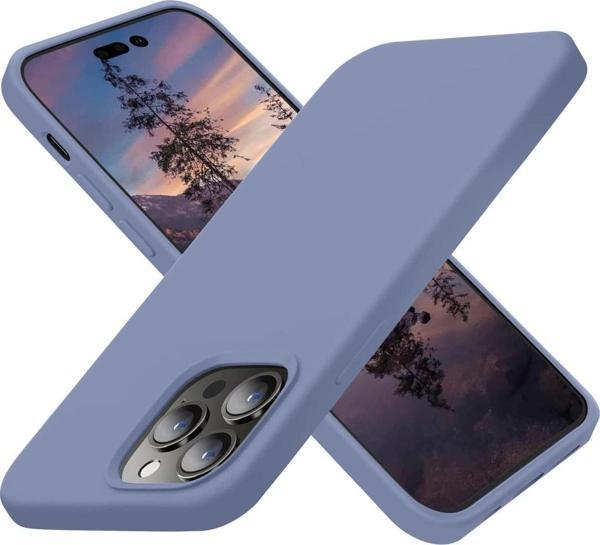 Teknomoda Apple Iphone 14 Pro Max Kılıf Içi Süet Korumalı Silikon Lavanta Gri Renk - Image 1
