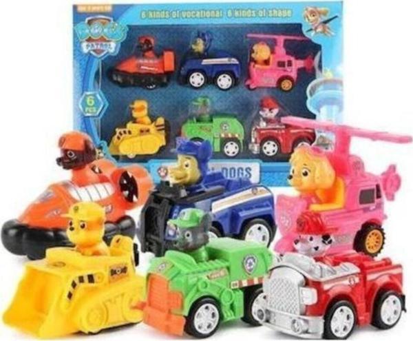 Can Oyuncak Oyuncak Görev Araçları 6 Karakter Ve Araçları Set Altı Karakter Araba Set, Paw Petrol Y058 - Image 1