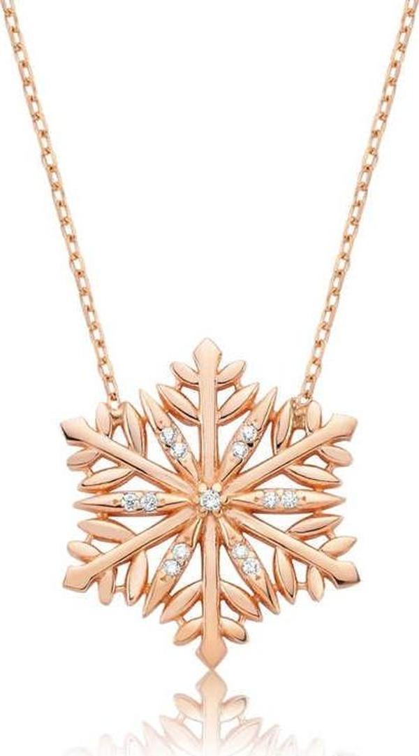 925 Ayar Gümüş Kar Tanesi Kadın Gümüş Kolye - Image 1