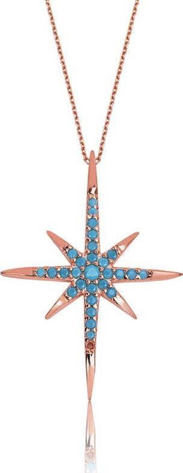 925 Ayar Gümüş Kutup Yıldızı Kadın Gümüş Kolye - Image 1