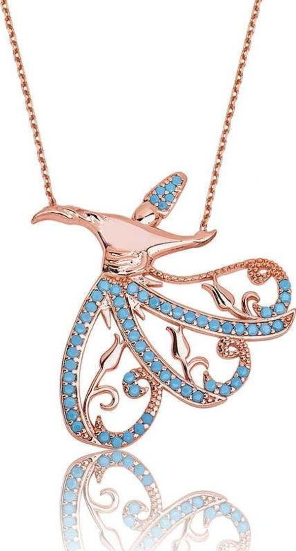 925 Ayar Gümüş Semazen Kadın Gümüş Kolye - Image 1