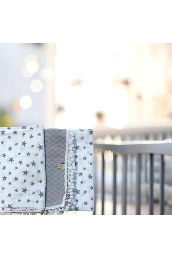 Mrvhome Bebek Ve Çocuk Pike Takımı , Gri Star - Image 1