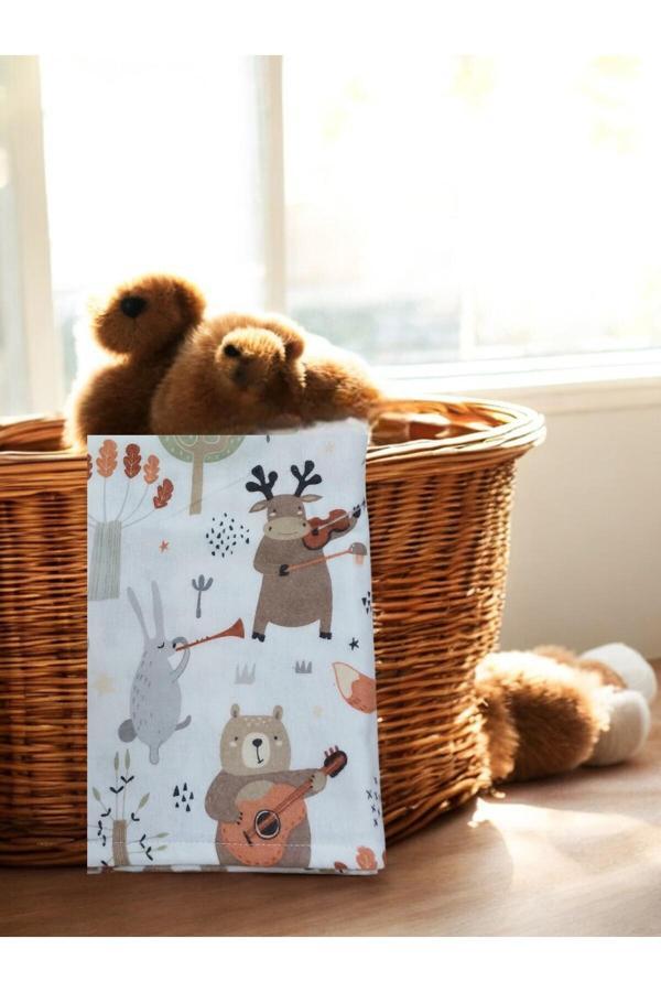 Mrvhome Pamuk Pazen Bebek Battaniyesi 75×90 – Kundak & Puset Örtüsü (Woodland) - Image 1