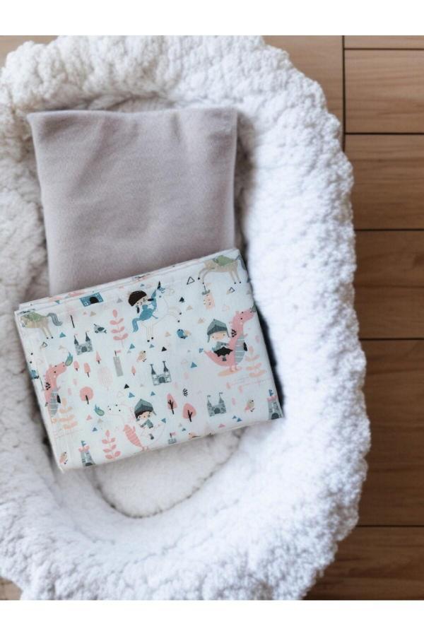 Mrvhome Pazen Pamuk Bebek Battaniyesi – Yumuşak 75×100 Kundak & Puset Örtüsü (Fairytale) - Image 1