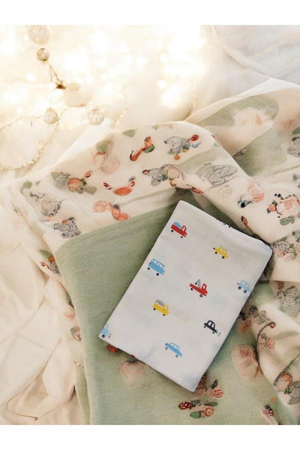 Mrvhome Müslin Bebek Battaniyesi , Müslin Bez Kundak - Image 1