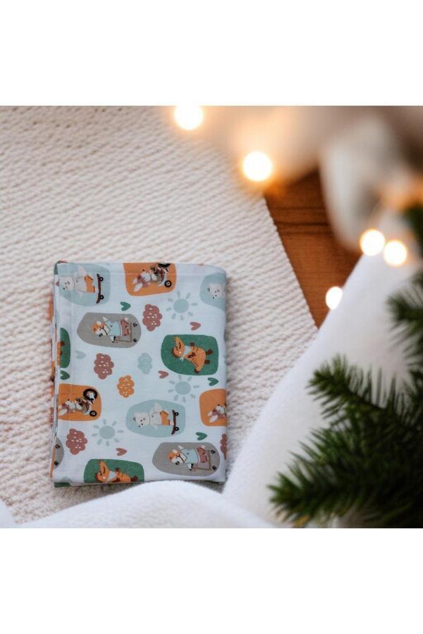 Mrvhome Pamuk Pazen Bebek Battaniyesi 75×100 – Kundak & Puset Örtüsü (Sportmen) - Image 1