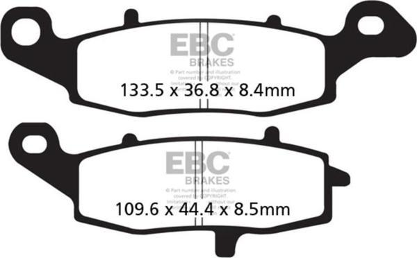 EBC FA229HH KAWASAKI ER6-F/N , VN1500 , VSTROM DL1000 02-10 ÖN SAĞ SINTER FREN BALA - Image 1