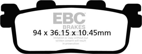 EBC SFA607HH KYMCO XCITING 250/500 SINTER ARKA FREN BALATASI - Image 1