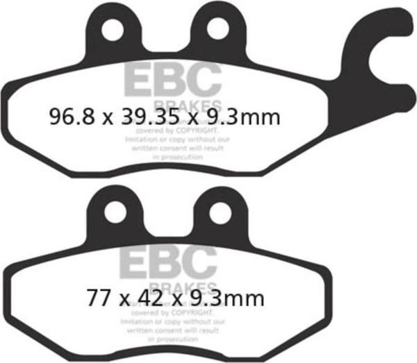 EBC SFAC418 PIAGGIO XEVO250/400, MP3 250/300, MEDLEY 150 CARBON ARKA FREN BALATASI - Image 1