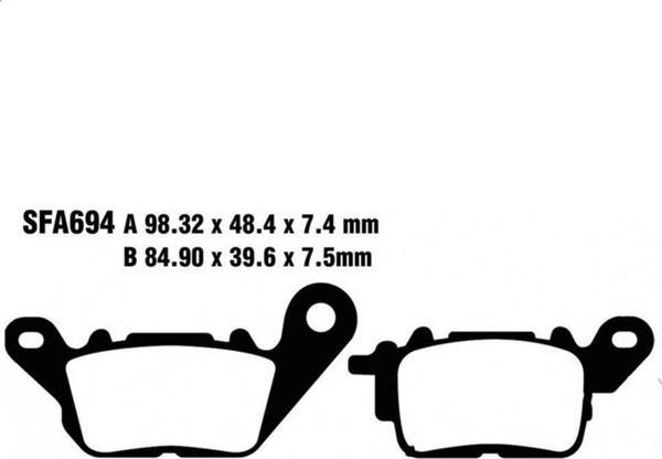 EBC SFAC694 YAMAHA NMAX125 , DELIGHT 125 17-21 CARBON ÖN FREN BALATASI - Image 1