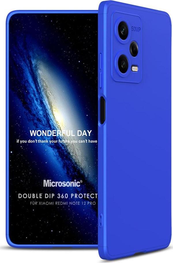 Microsonic Xiaomi Redmi Note 12 Pro Kılıf Double Dip 360 Protective Mavi - Image 1